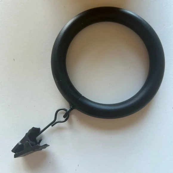 West Elm Black Curtain Clip Rings Set - Picture 2 of 5
